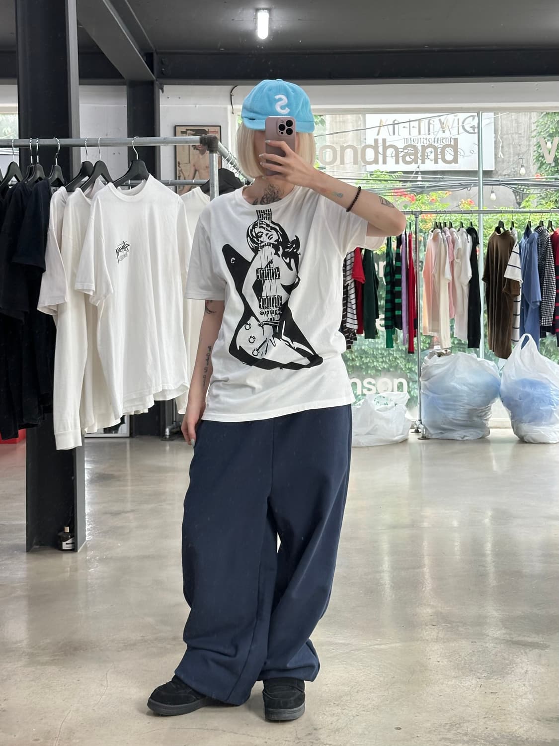 히스테릭 글래머 기타걸 그래픽 반팔 티셔츠 상품이미지2