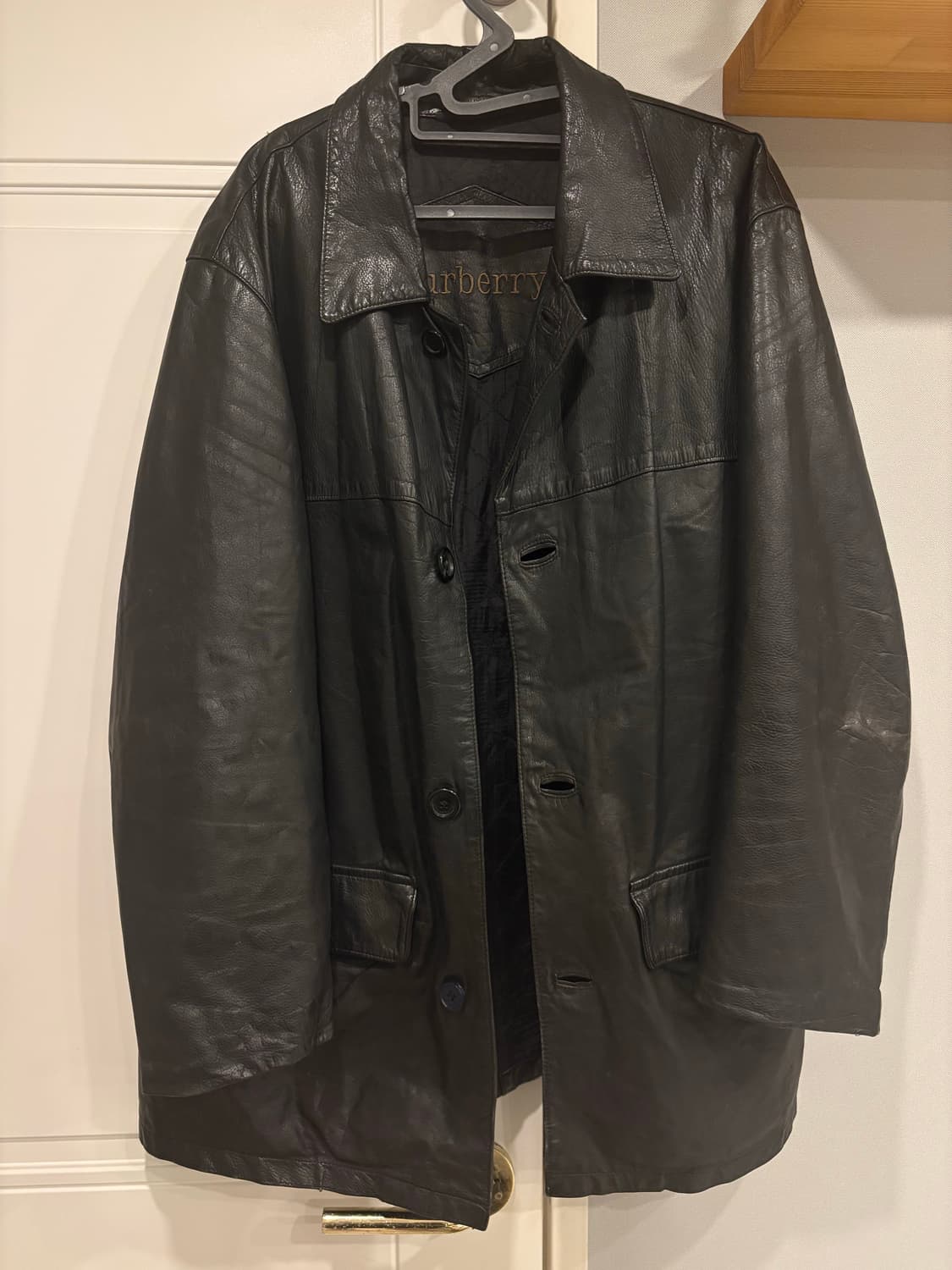 [M] 90년대 빈티지 burberrys 버버리 레더 자켓 카코트 상품이미지2