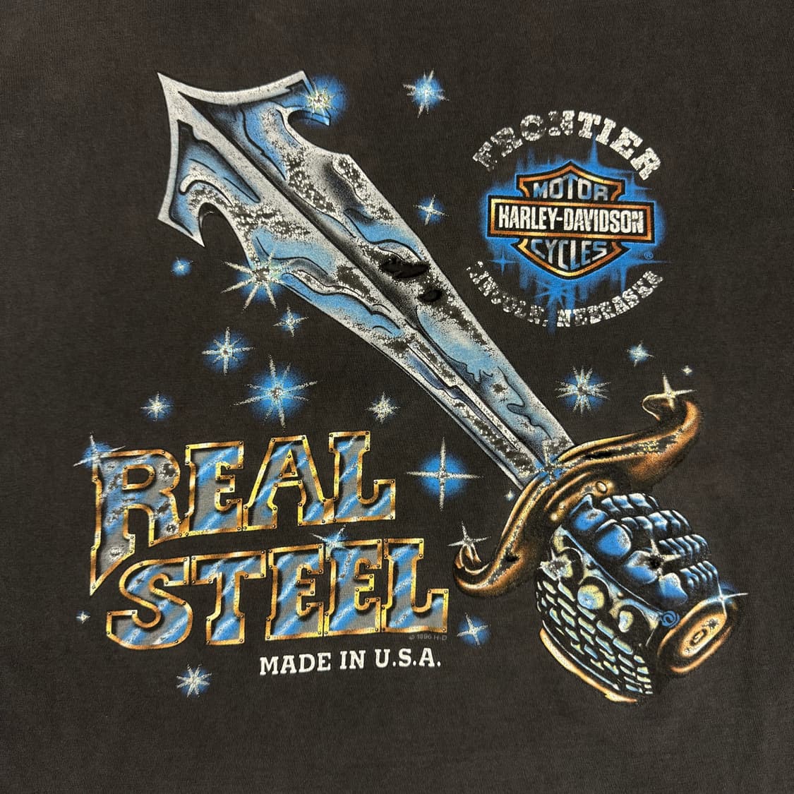 빈티지 90s 할리데이비슨 리얼스틸 티셔츠 REAL STEEL 상품이미지4