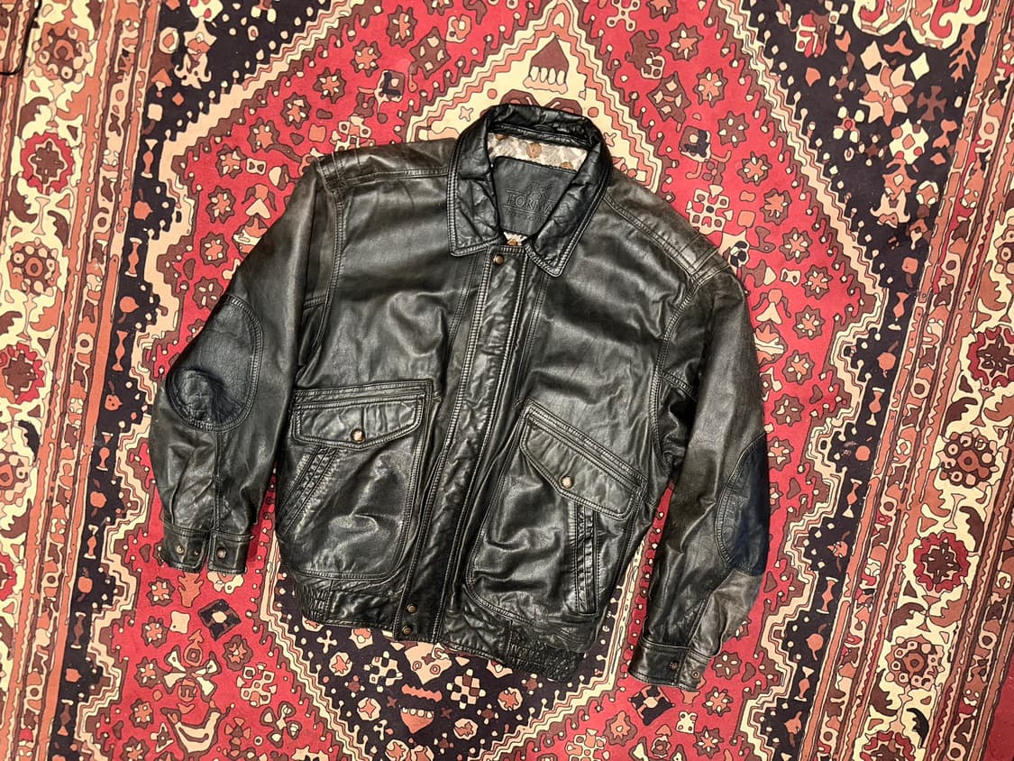 ( L-XL ) 가죽자켓 빈티비가죽 소가죽 밀리터리 워크웨어 봄버자켓 상품이미지6