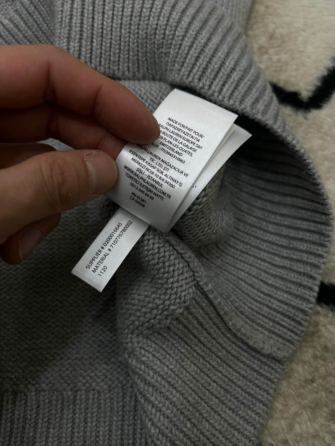 [XL]폴로랄프로렌 RL로고 라운드 니트/웜그레이 상품이미지7