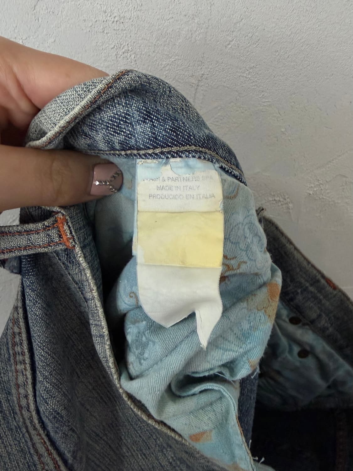 Yen Jeans by 미치코 코시노 이태리 레더 패치 데님  상품이미지6