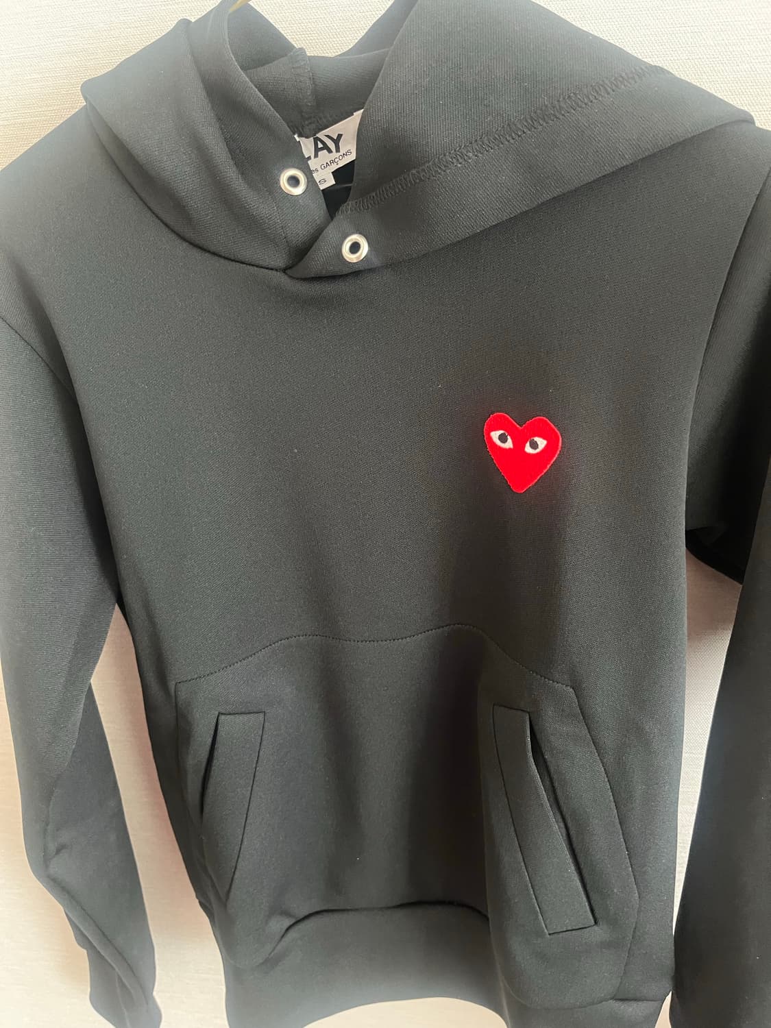 정품 꼼데가르송 후드 스웨트셔츠 블랙 상품이미지1