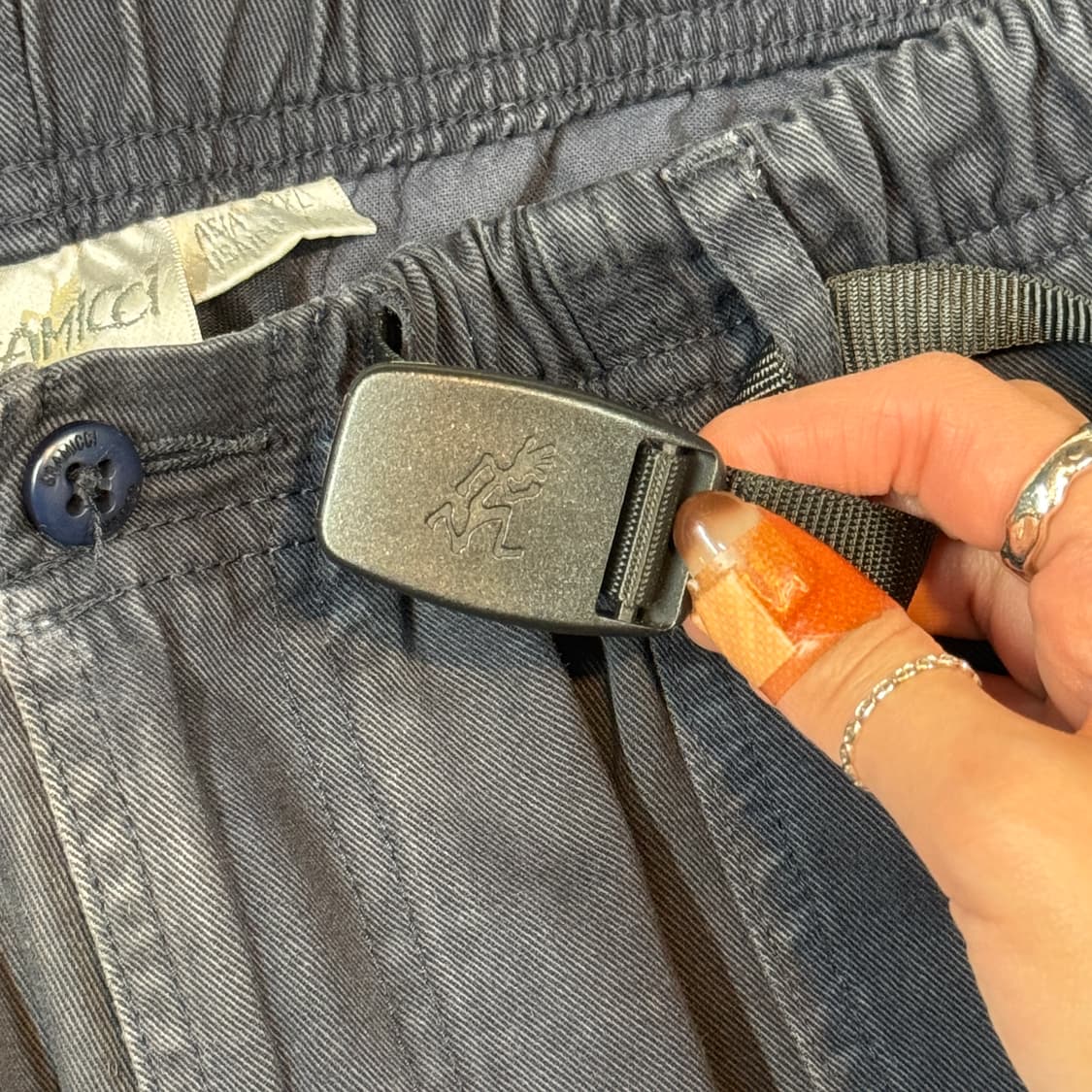 XXL) 그라미치 네이비 루즈테이퍼드 팬츠 면바지 상품이미지4