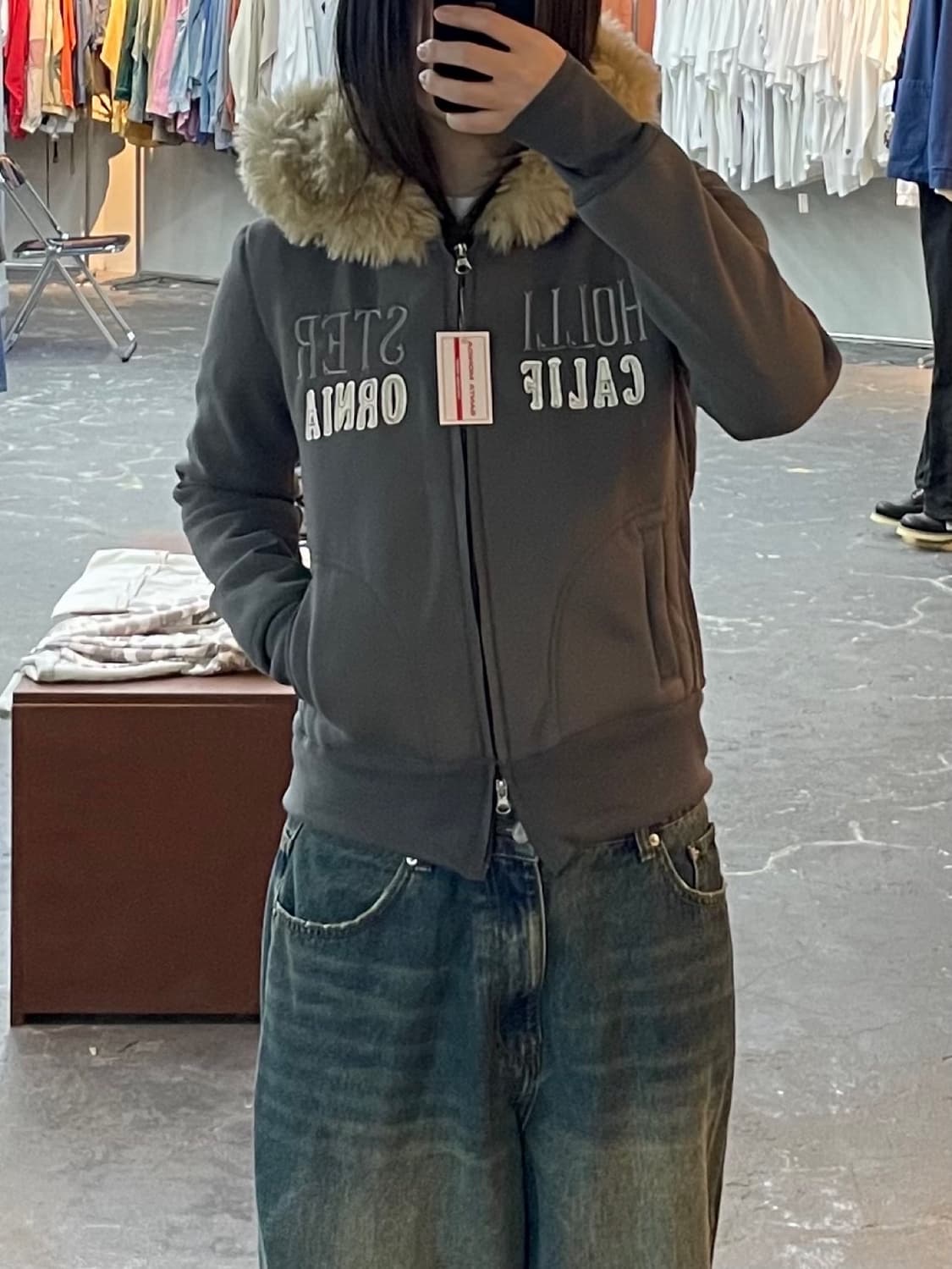 빈티지 y2k 스트릿 퍼 후드집업 H1416 상품이미지1