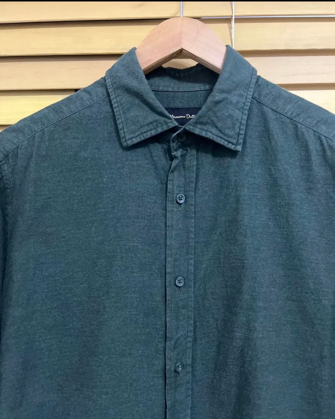 마시모뚜띠 남성 다크그린 코튼긴팔셔츠 상품이미지1