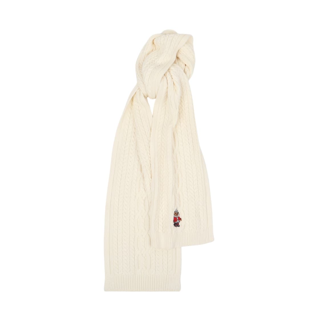 폴로 랄프로렌 크림 폴로베어 케이블 니트 머플러 상품이미지1