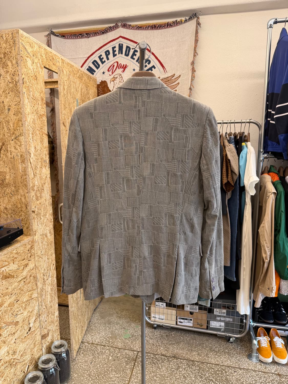 빈티지 패치워크 자켓 하프팬츠 셋업 상품이미지8