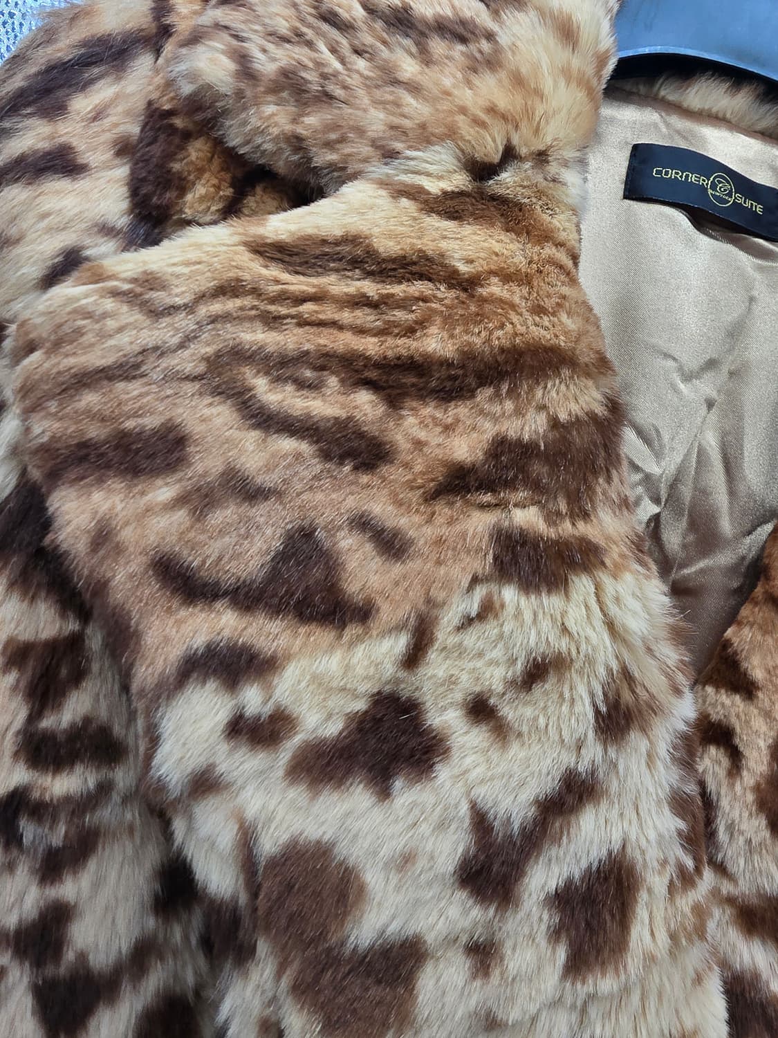 Leopard 토끼털 퍼 코트 상품이미지10