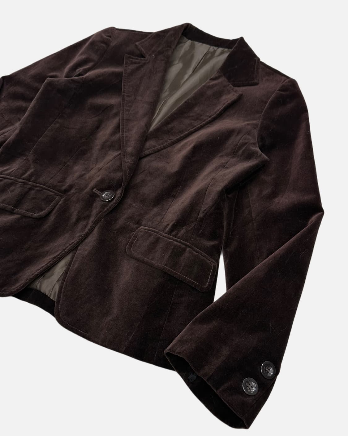 brown velvet 1-button blazer 상품이미지2