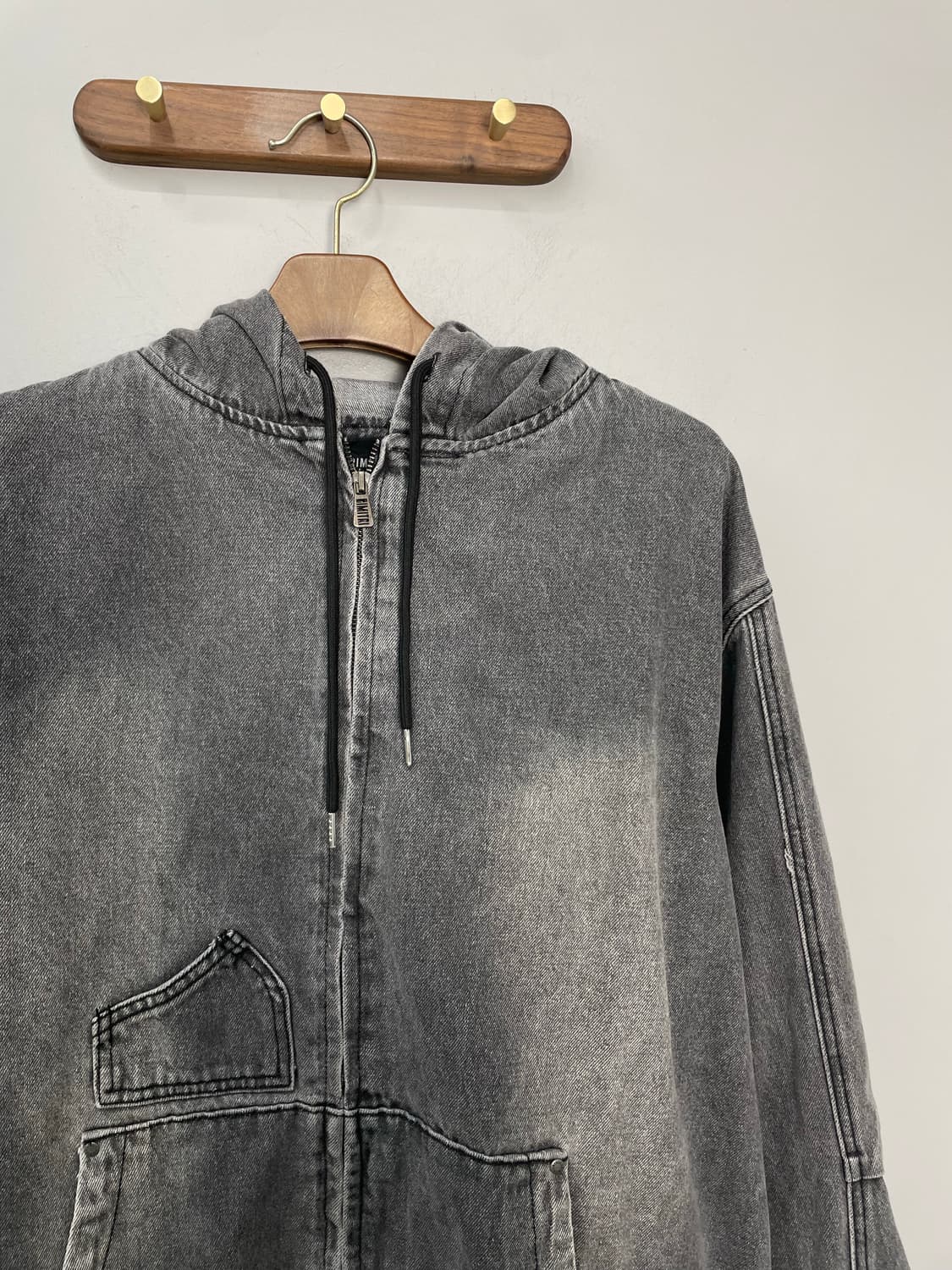 디미트리블랙 페이드 워싱 OG 그레이 데님 후드집업 H1660 상품이미지3