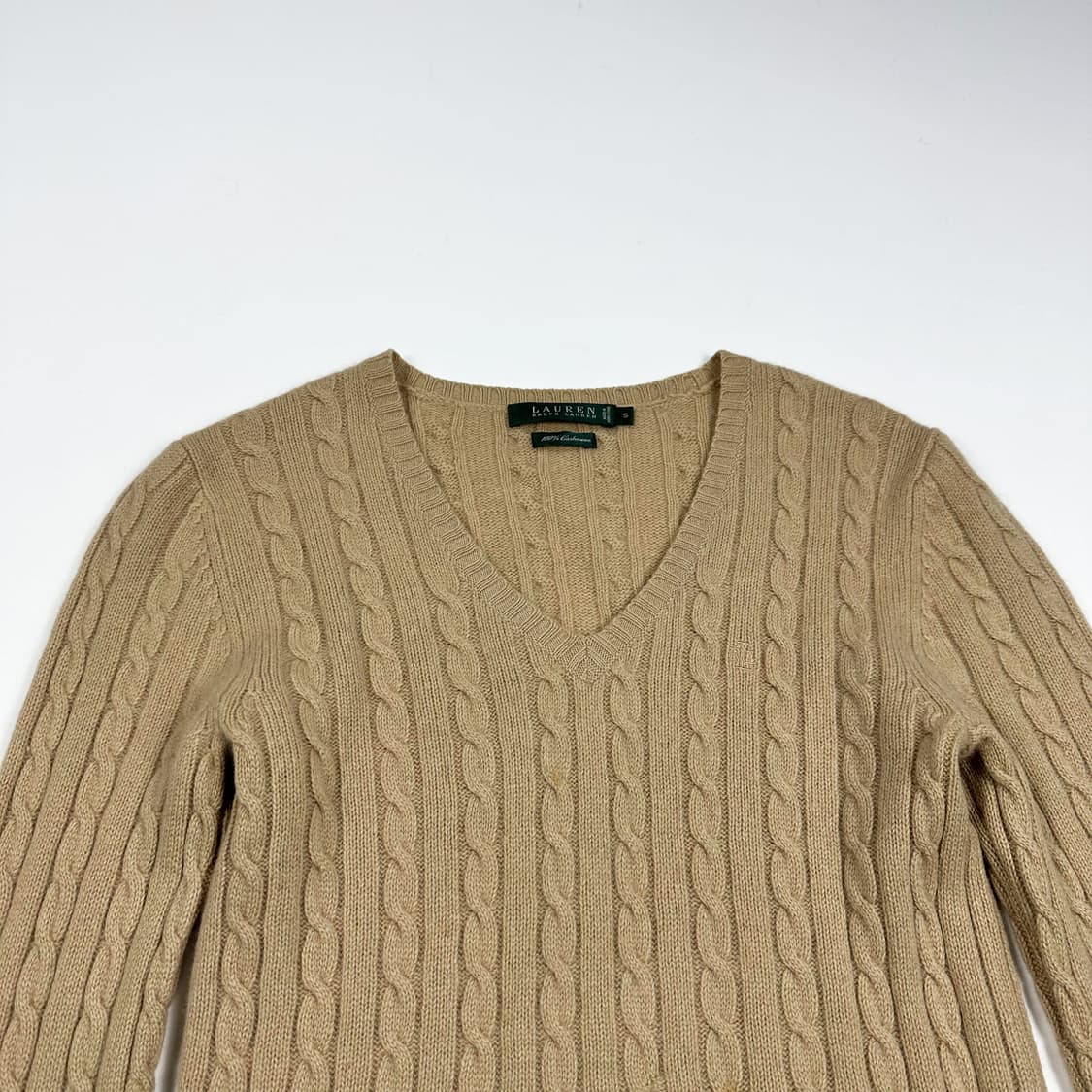 (오염존재) 폴로 랄프로렌 캐시미어 100 여성 꽈배기 니트 상품이미지2