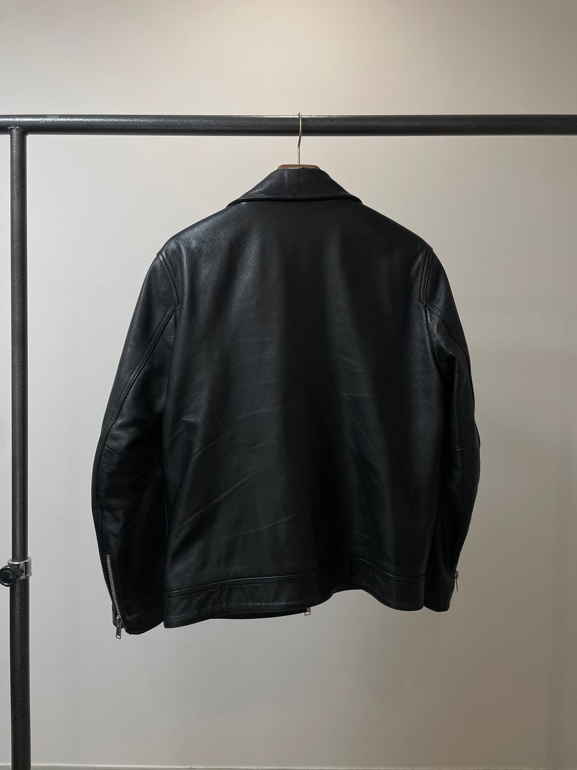 (XL) 싱글라이더 고트스킨 염소 가죽 레더 자켓 상품이미지4