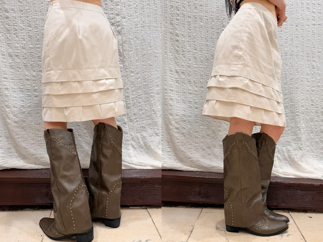 Cloud White Tiered Midi Skirt 상품이미지6