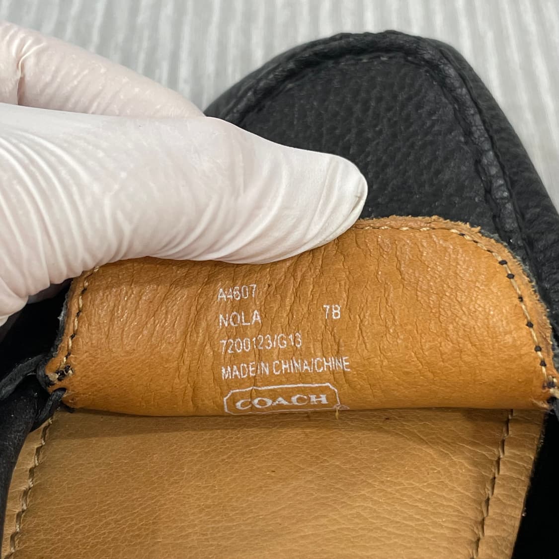 871) Coach 코치 페블 레더 드라이빙 슈즈 240mm 상품이미지9