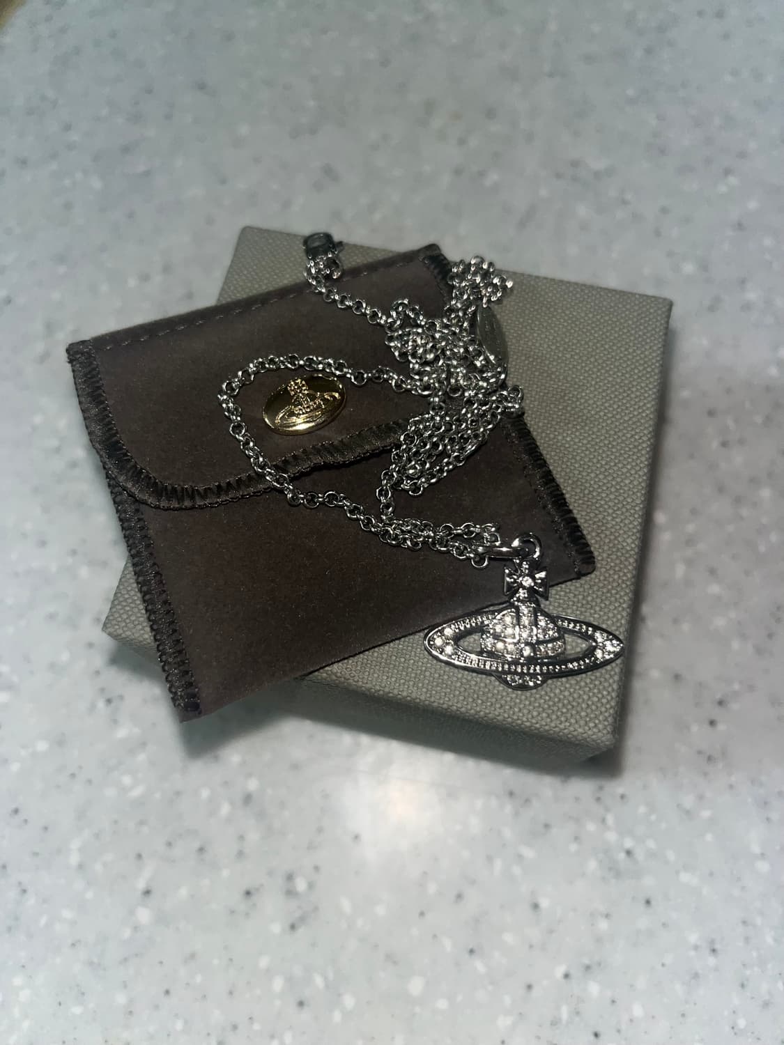 비비안웨스트우드 미니바스 릴리프 실버 목걸이 풀박스 상품이미지1