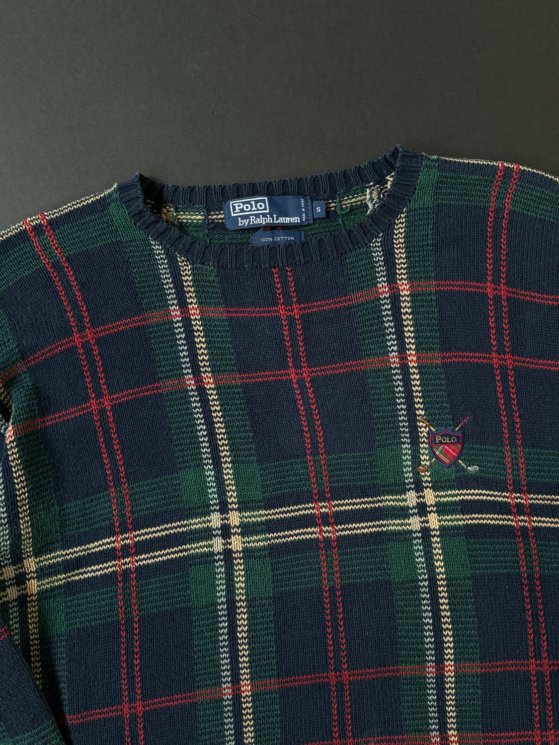 폴로 랄프로렌 타탄체크 방패로고 니트  상품이미지2