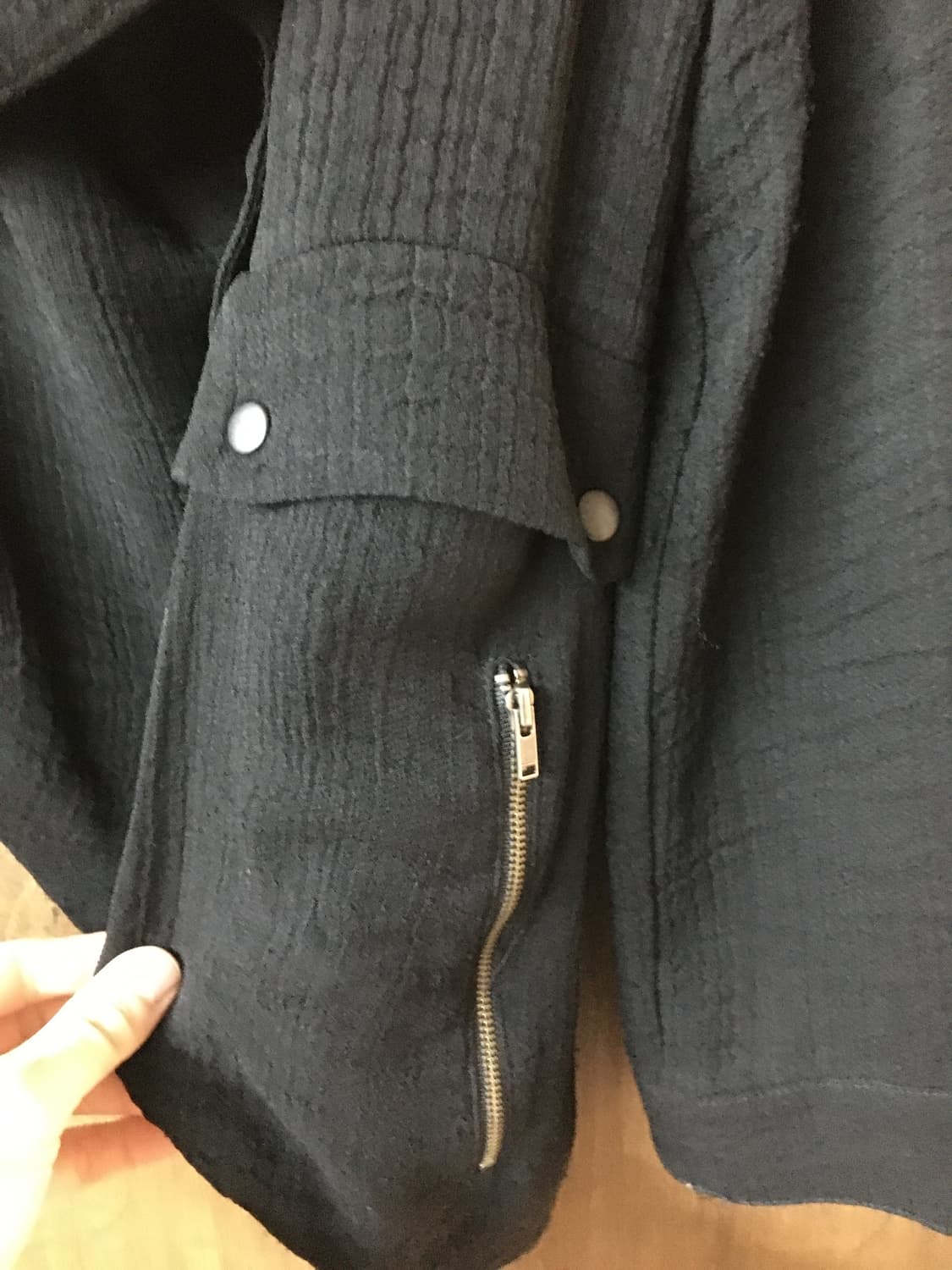 Helmut lang 가죽 트리밍 비대칭 자켓 상품이미지5