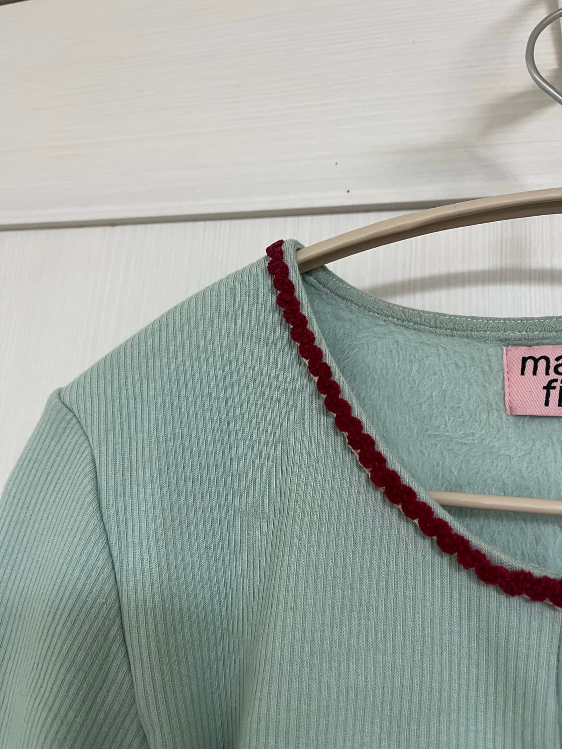 마가린핑거스 민트 기모 니트 가디건 상품이미지6