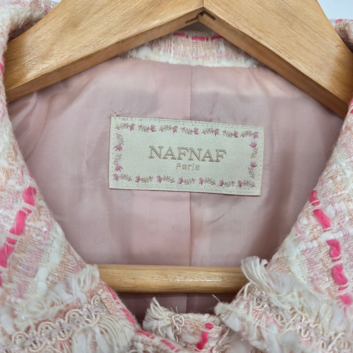 NAFNAF 파리 핑크 트위드 봄 코디 자켓 S 상품이미지10