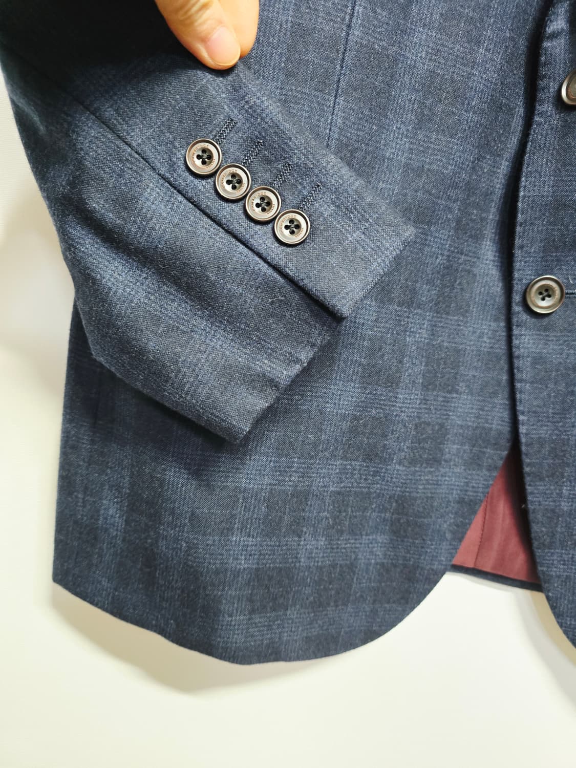 캠브릿지 체크무늬 남성 자켓 모100% 상품이미지3