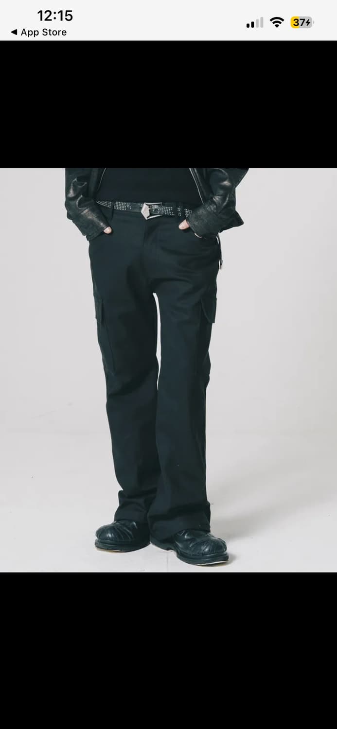 바스틱 부츠컷 카고 팬츠 플레어진 블랙 상품이미지2