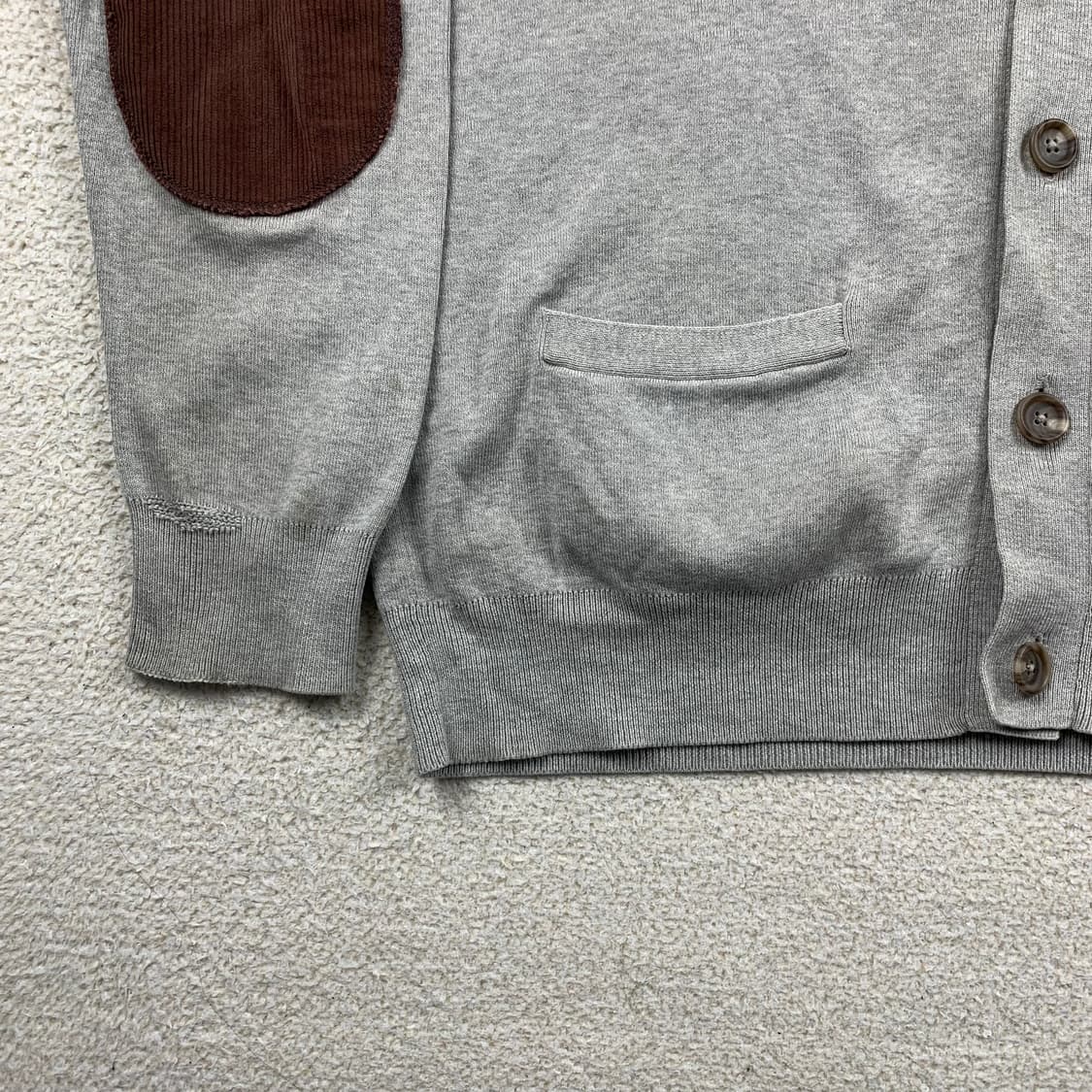 폴로 랄프로렌 포니로고 코듀로이 배색 피마코튼 가디건 그레이  상품이미지5