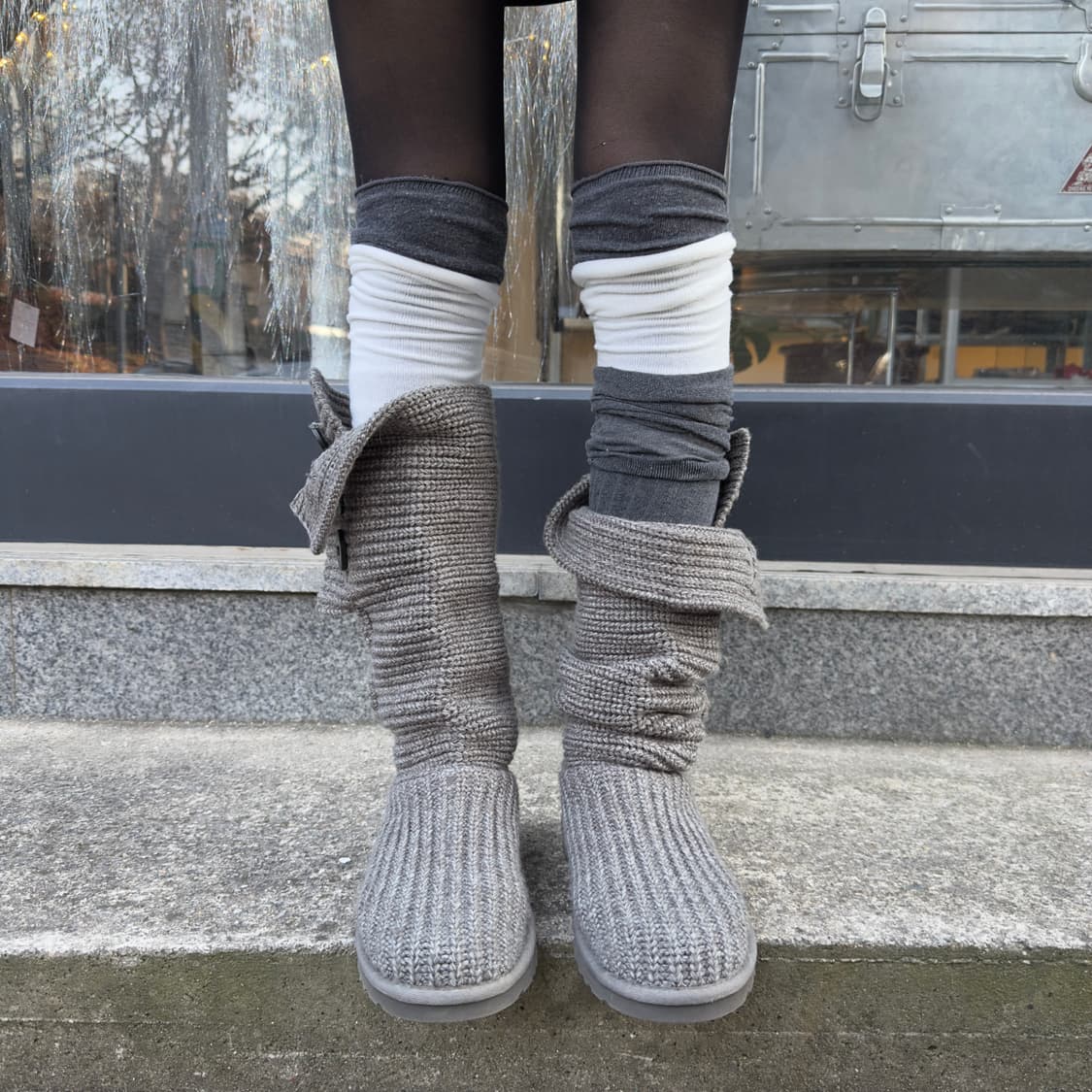 2000s Y2K 니트 카디 어그 부츠 상품이미지4