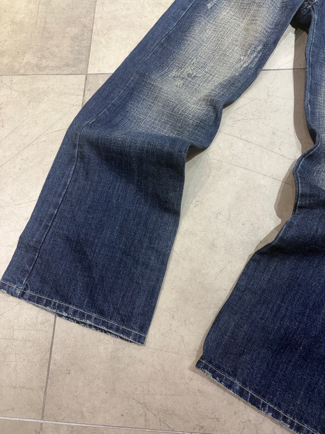 펑크 자수 와이드 데님팬츠 상품이미지6