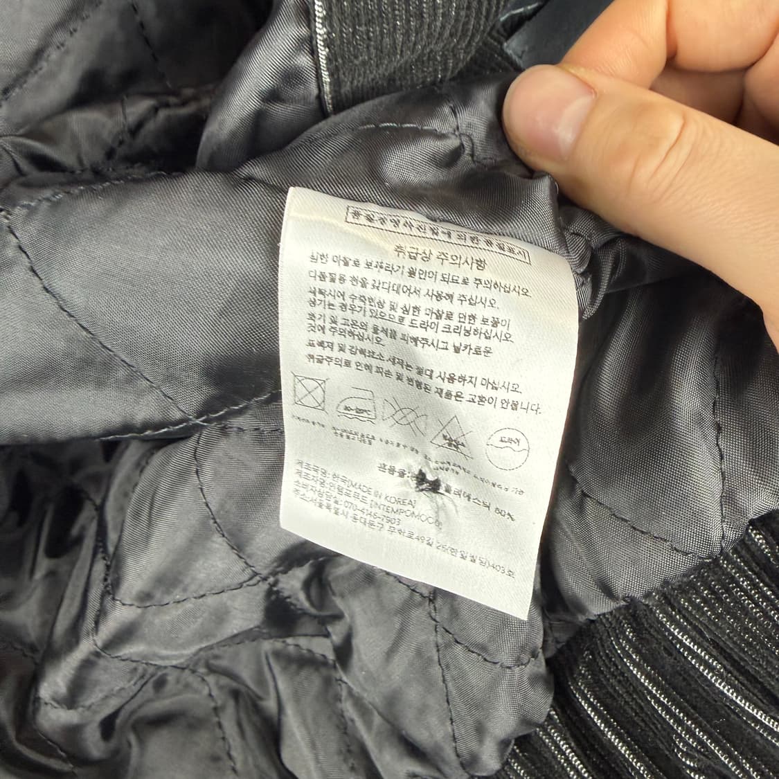  (무료배송)M) 인템포무드 피그먼트 코듀로이 봄버 재킷 블랙 상품이미지6