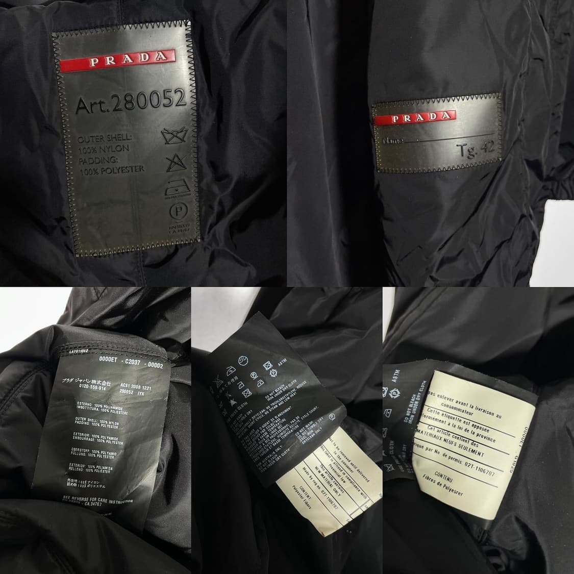 프라다 나일론 집업 하프롱 자켓  상품이미지7