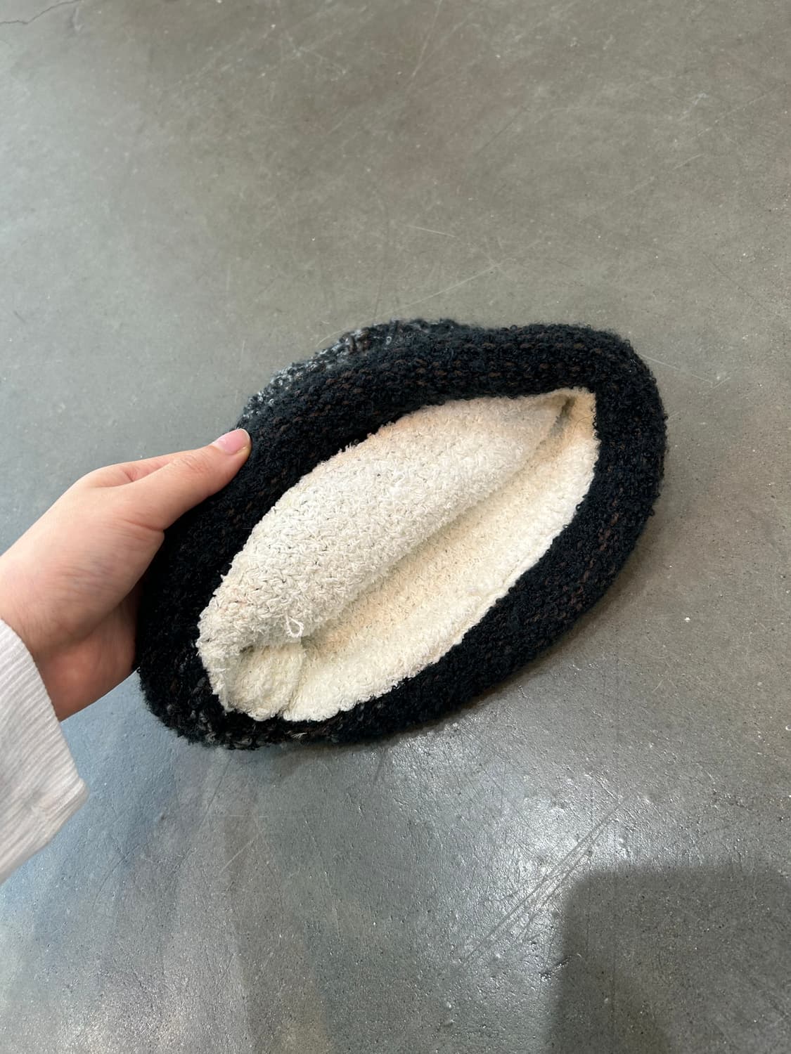 그레이 패턴 니트 비니 상품이미지2