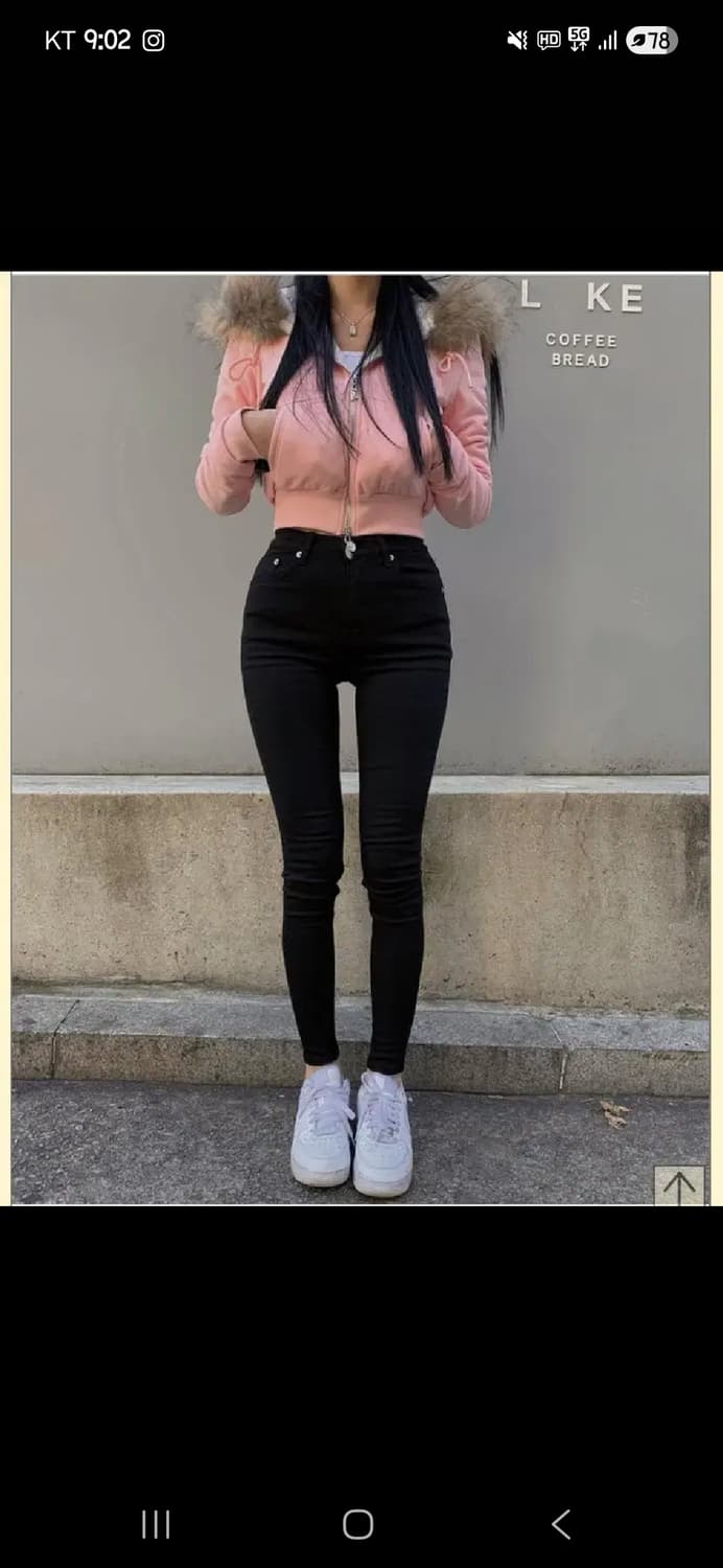 페일제이드 논페이드 스키니 블랙 기모 상품이미지1