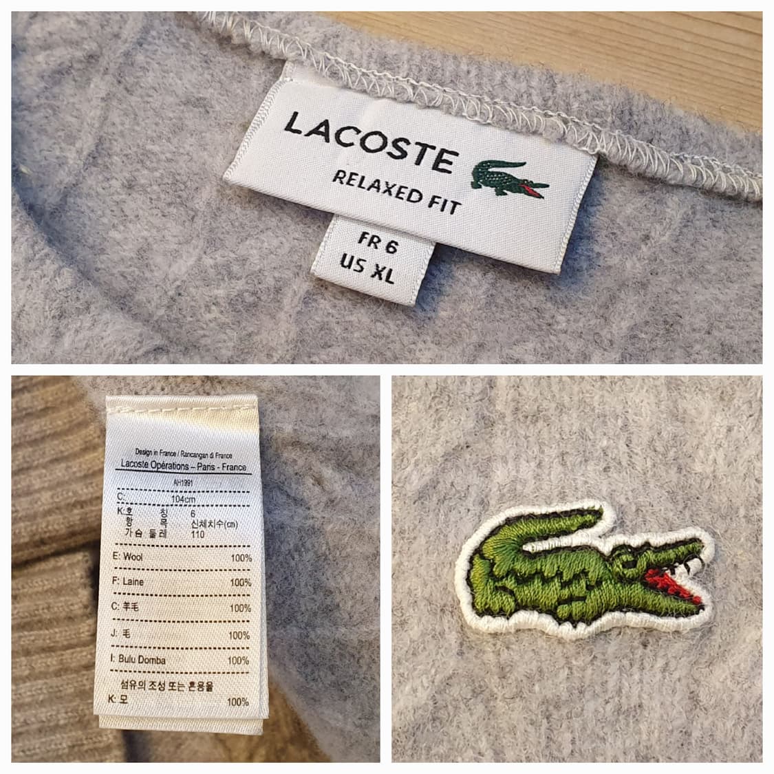 77.라코스테 울 와이드라운드니트 상품이미지6