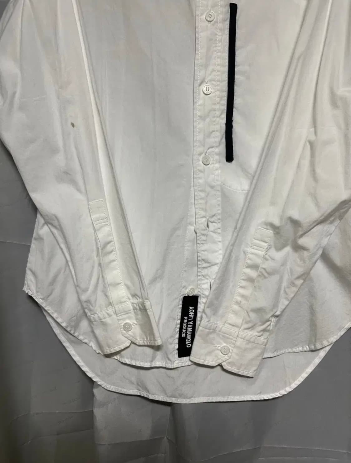 요지야마모토 푸르옴므 테이프배색 셔츠 화이트 상품이미지3