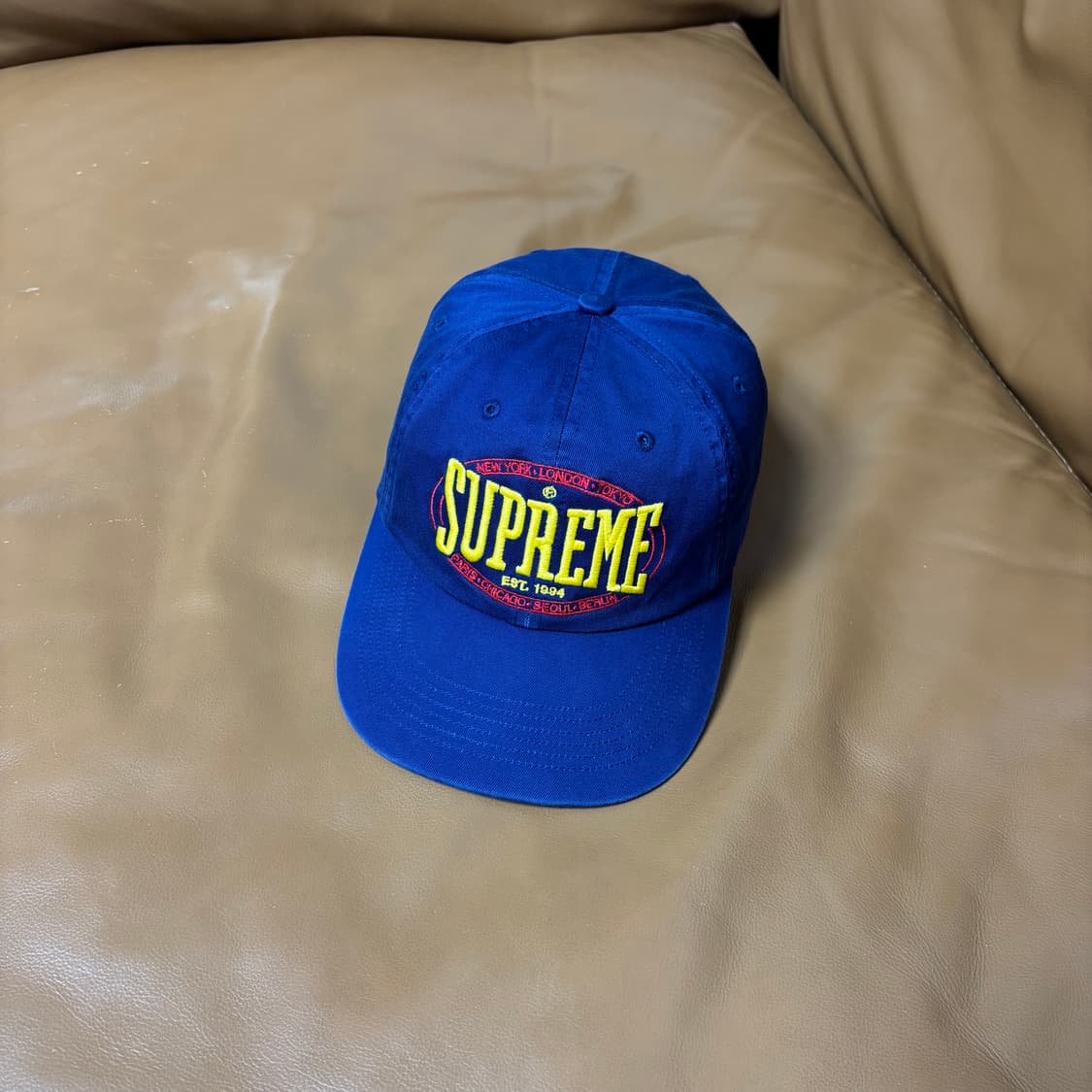 슈프림 6패널 볼캡 모자 23fw 웜업 네이비 상품이미지1