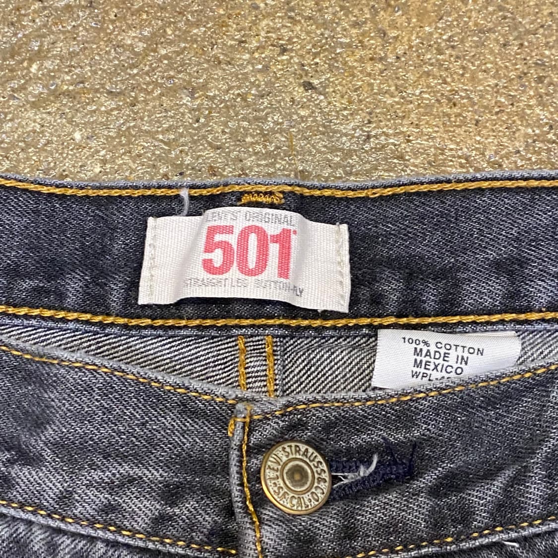 미국 빈티지 리바이스 501 워싱 블랙진 청바지 상품이미지4