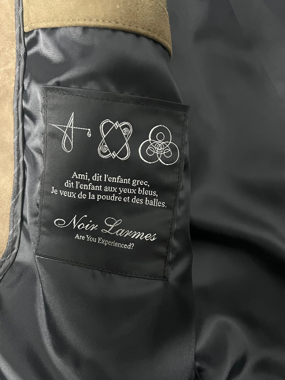 Noir Larmes 느와르 라르메스 카키 브라운 스탠다드 스웨이드 자켓 상품이미지7