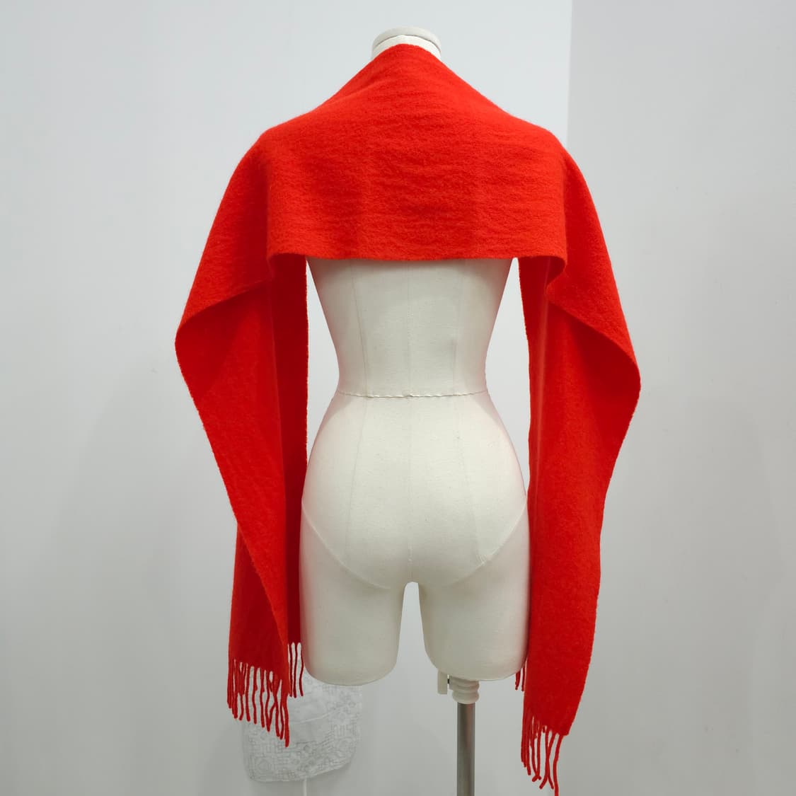 스코틀랜드산 울 100% 주황빛 롱 머플러 남녀공용 상품이미지4