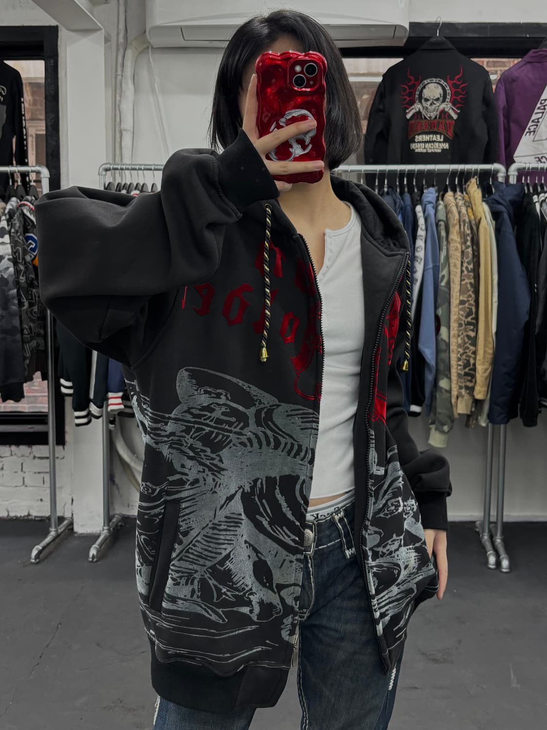 크라운 홀더 올드스쿨 후드집업 상품이미지1