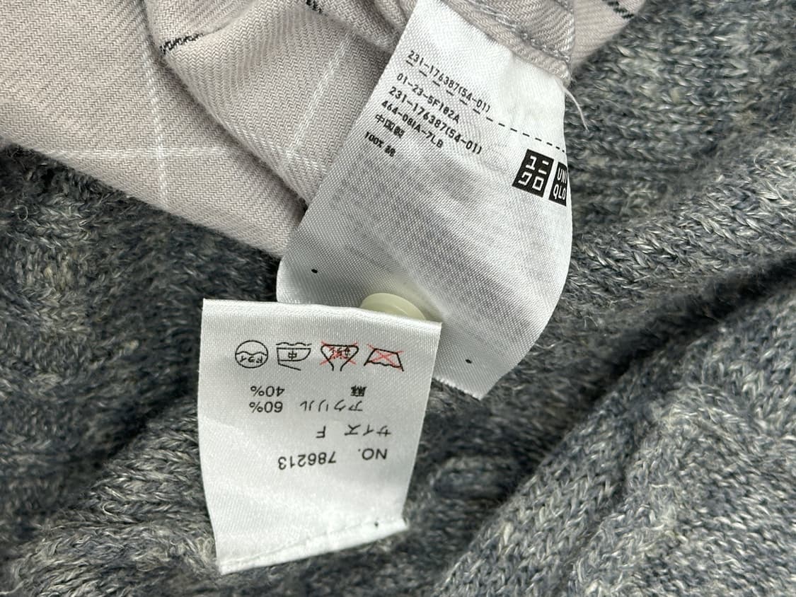 🩶사와코의 그레이 코디세트🩶 가디건 체크 셔츠 일본 빈티지 그런지 상품이미지4