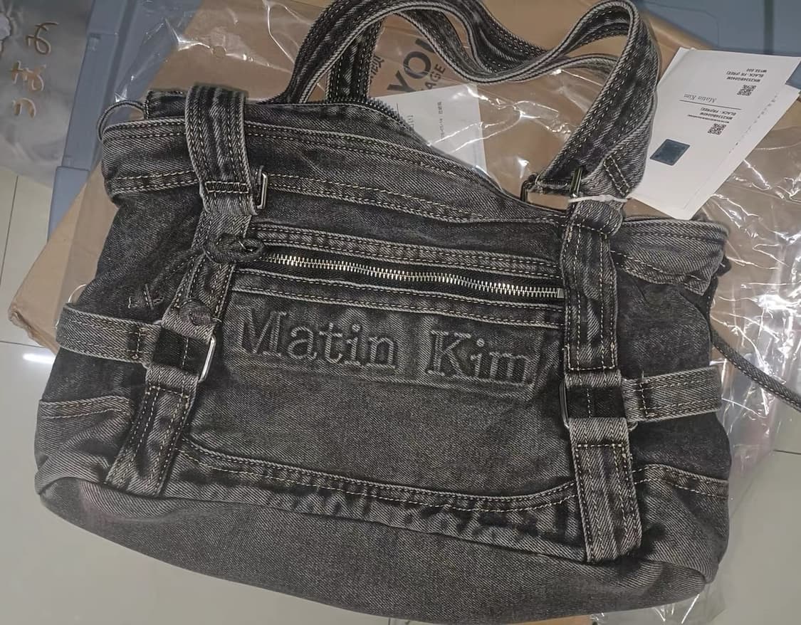 새상품) 마뗑킴 데님 숄더백 토트백 블랙 상품이미지1