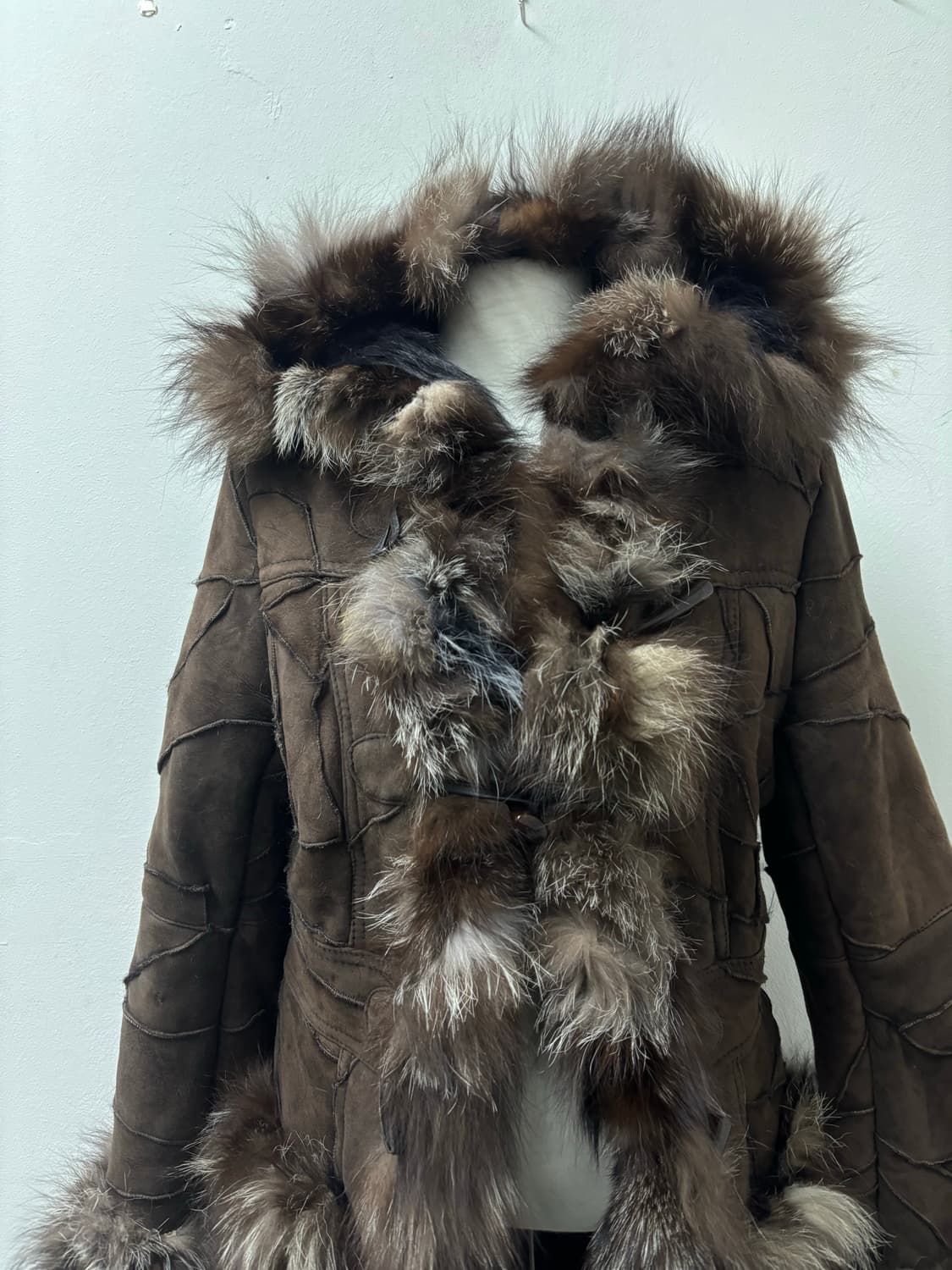 “PD&PD”00‘s Rough Brown Leather Fur Trim 상품이미지8