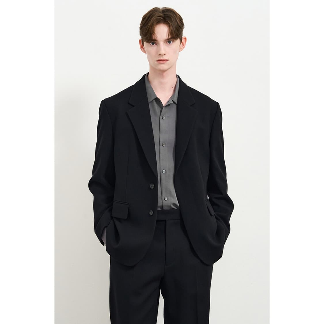 타임옴므 2024 히든 버튼 울 자켓 상품이미지1