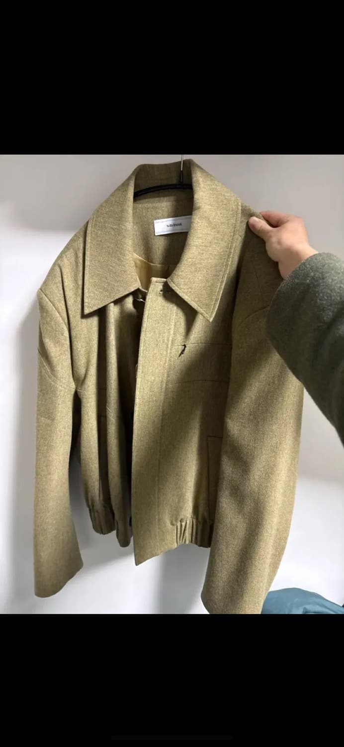 [2] 웨이비니스 터널링 울 크롭 블루종 머스타드 상품이미지2