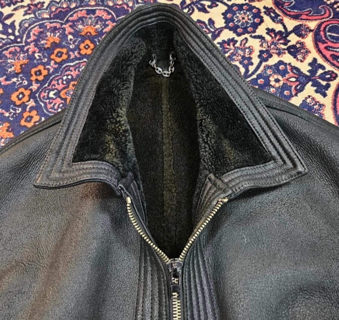 베르사체 90's 빈티지 워시드 가죽 양털 무스탕 상품이미지4