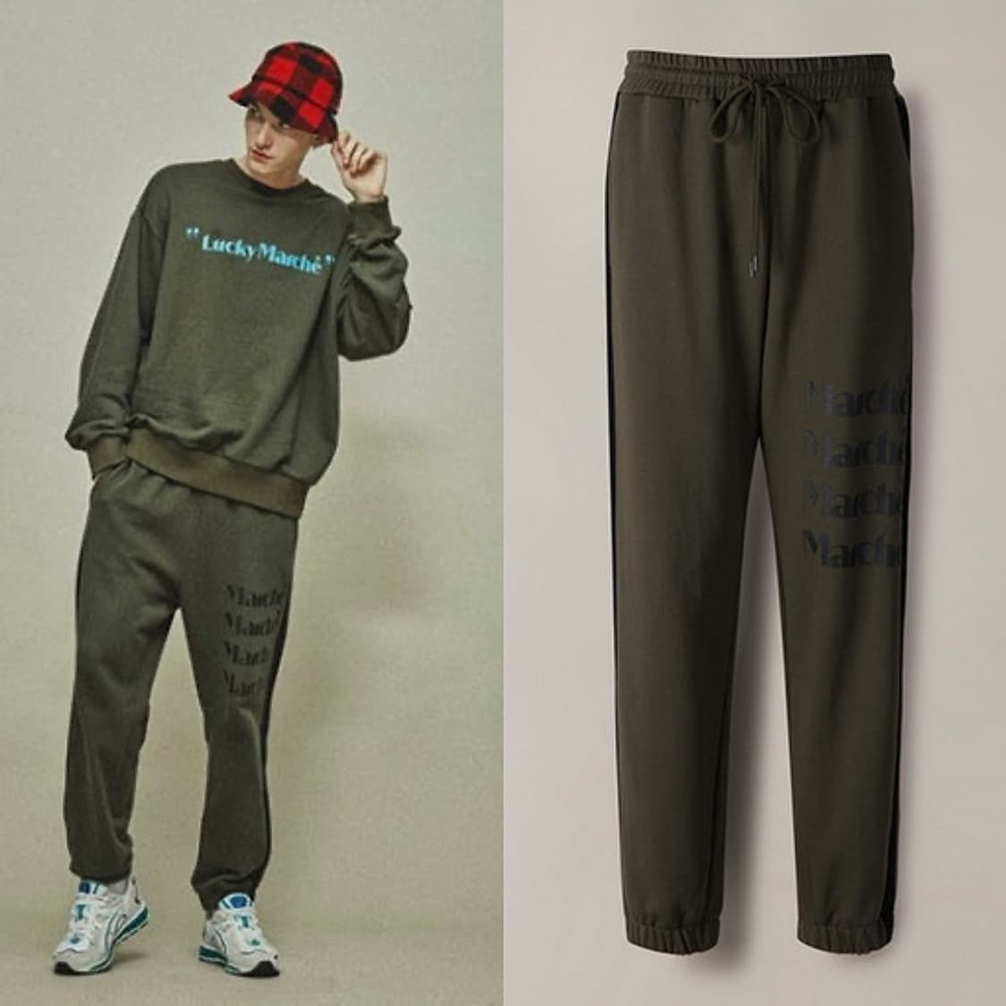 럭키마르쉐 로고 프린트 조거 팬츠 상품이미지2