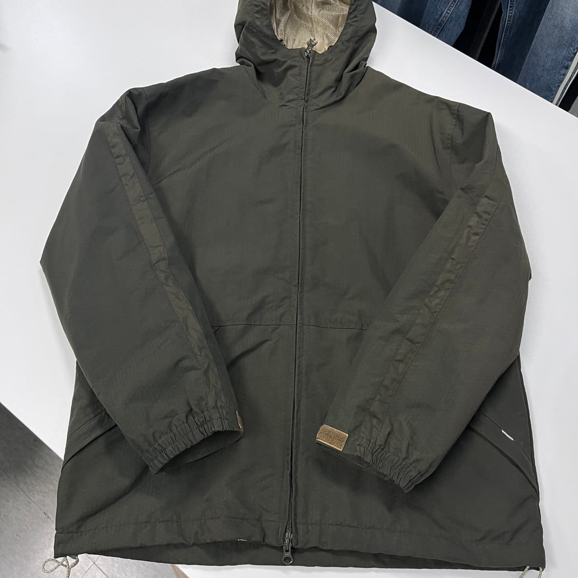 [M] 90s 올드 스투시 2WAY 나일론 후드 자켓 점퍼 바람막이 카키 상품이미지1