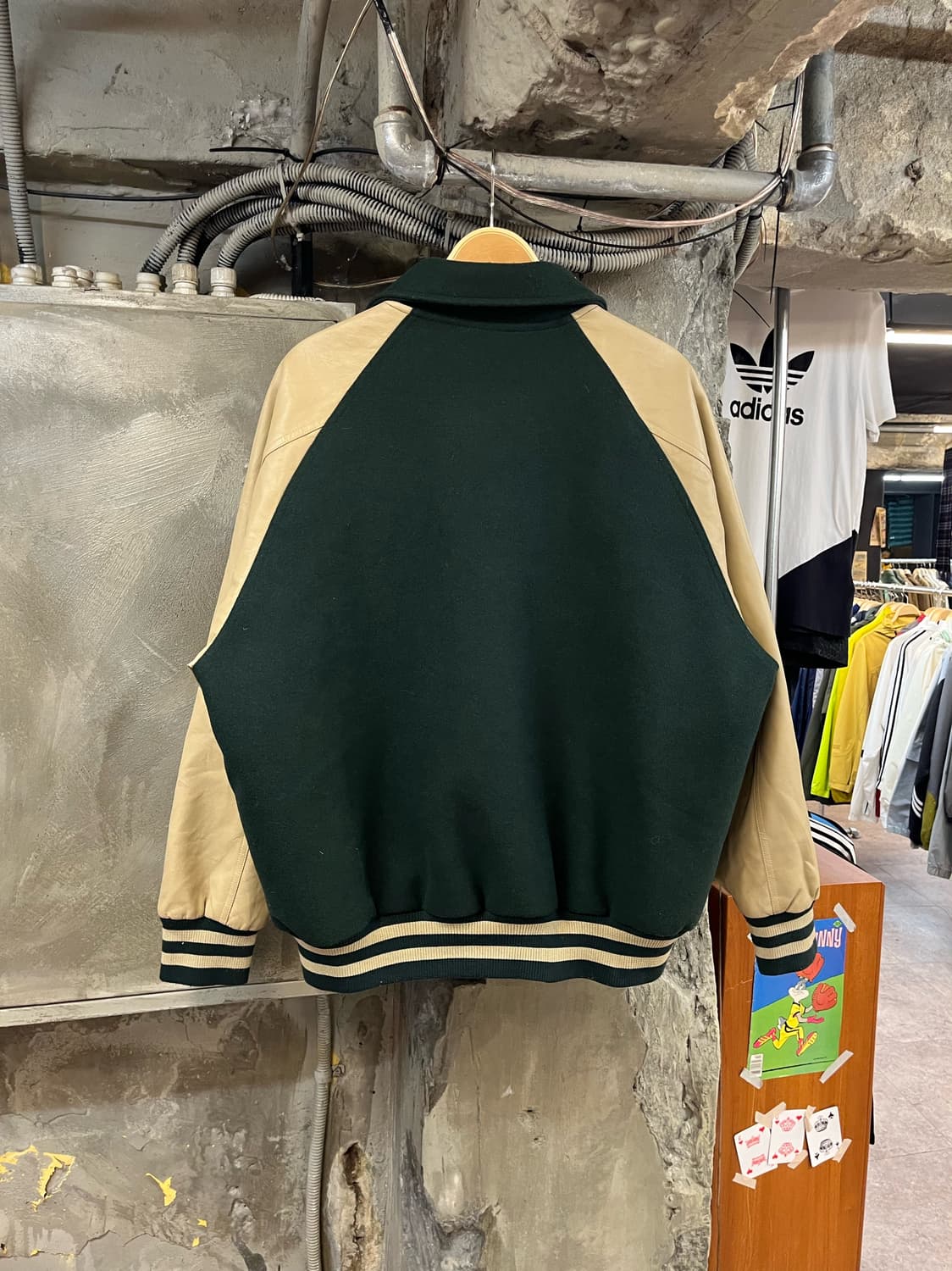 제멋 레더 바시티자켓 그린 2XL#csz2359  상품이미지2