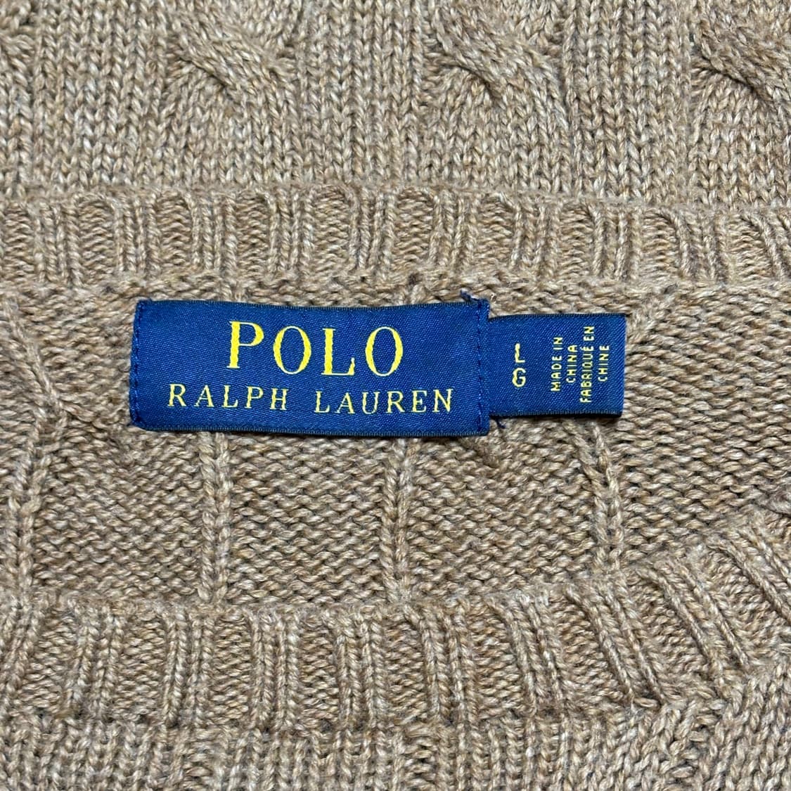 Polo Ralph Lauren 카멜 베이지 코튼 케이블 라운드넥 니트 상품이미지3